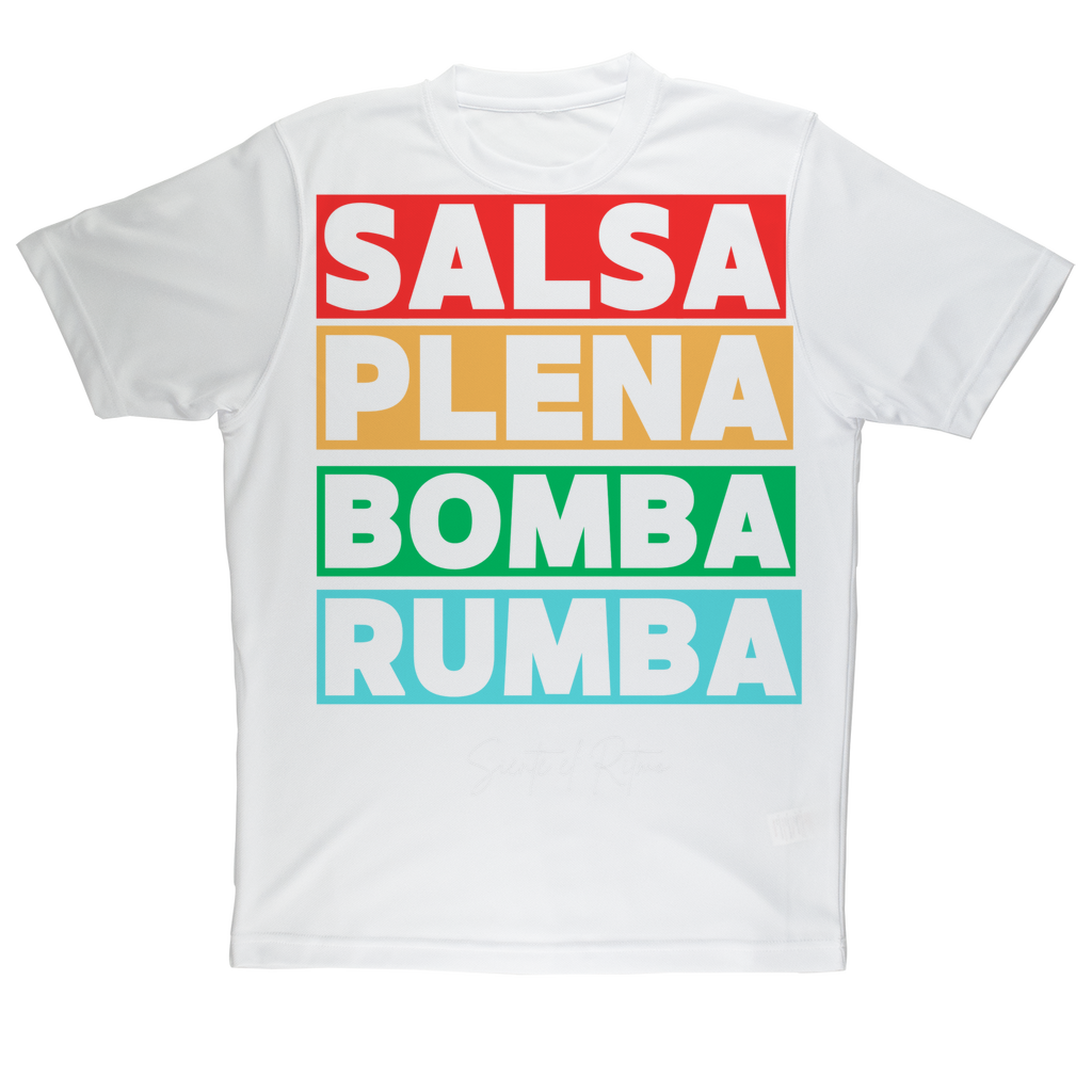 Ritmos dela Isla Salsa ,Bomba,Plena Sublimation Adult T-Shirt