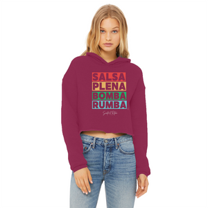 Ritmos dela Isla Ladies Cropped Raw Edge Hoodie