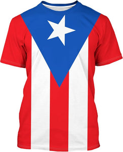 Mens Novelty Flag T-Shirt 3D Printed Graphic Short Sleeve Shirt Crew Neck Casual Top Unisex - aybendito