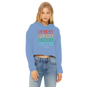 Ritmos dela Isla Ladies Cropped Raw Edge Hoodie