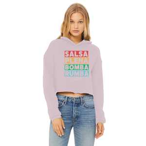 Ritmos dela Isla Ladies Cropped Raw Edge Hoodie