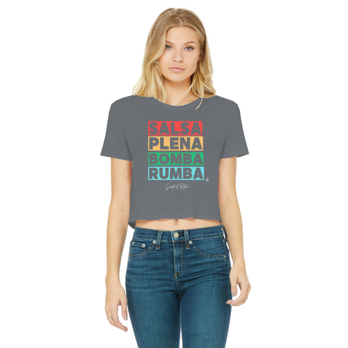 Ritmos dela Isla Classic Women's Cropped Raw Edge T-Shirt