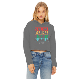 Ritmos dela Isla Ladies Cropped Raw Edge Hoodie