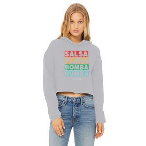 Ritmos dela Isla Ladies Cropped Raw Edge Hoodie