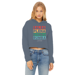 Ritmos dela Isla Ladies Cropped Raw Edge Hoodie