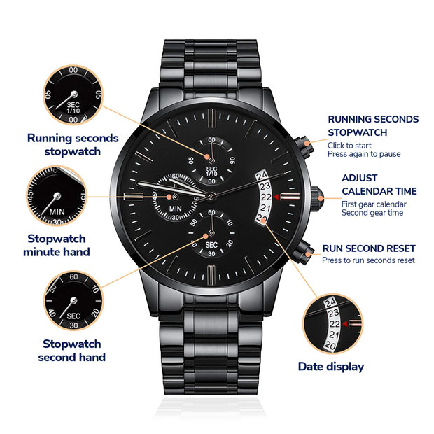 Customizable engraved black watch - aybendito