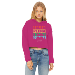 Ritmos dela Isla Ladies Cropped Raw Edge Hoodie