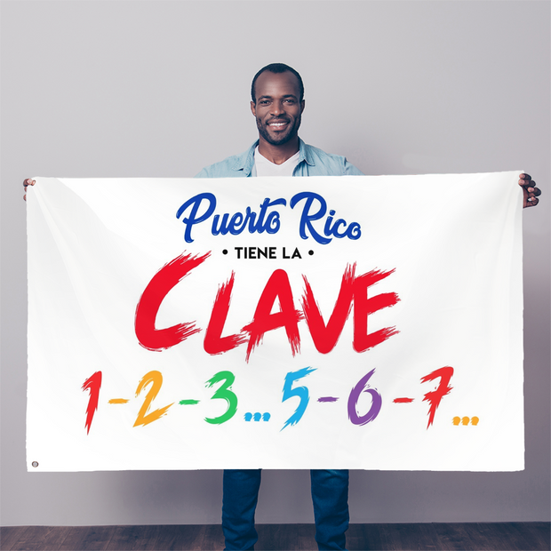 Puerto Rico Tiene La Clave-123457 Sublimation Flag - aybendito
