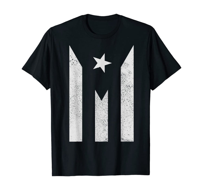 PUERTO RICO Black and White Flag T SHIRT Tee Shirt - aybendito