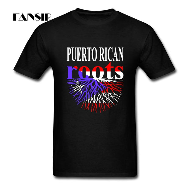 Puerto Rican Roots Puerto Rico Flag Men T Shirt Top Designing T-shirt Men Short Sleeve Cotton O-neck - aybendito