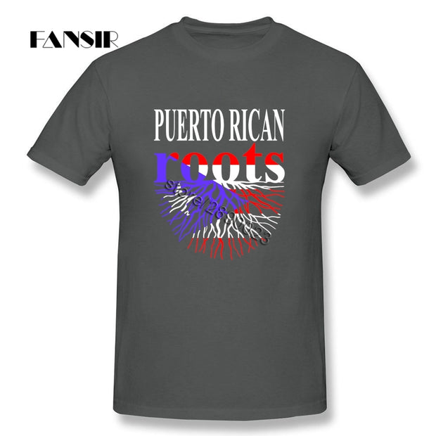 Puerto Rican Roots Puerto Rico Flag Men T Shirt Top Designing T-shirt Men Short Sleeve Cotton O-neck - aybendito