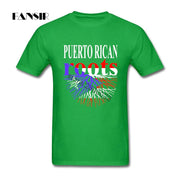 Puerto Rican Roots Puerto Rico Flag Men T Shirt Top Designing T-shirt Men Short Sleeve Cotton O-neck - aybendito