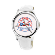 30 Meters Waterproof Quartz Fashion Watch With White Genuine Leather  - aybendito