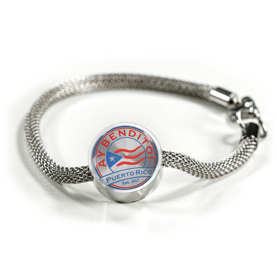 Ay Bendito Incredible Charm Bracelet Made In The U.S.A. of Stainless Steel and Shatterproof Glass. - aybendito