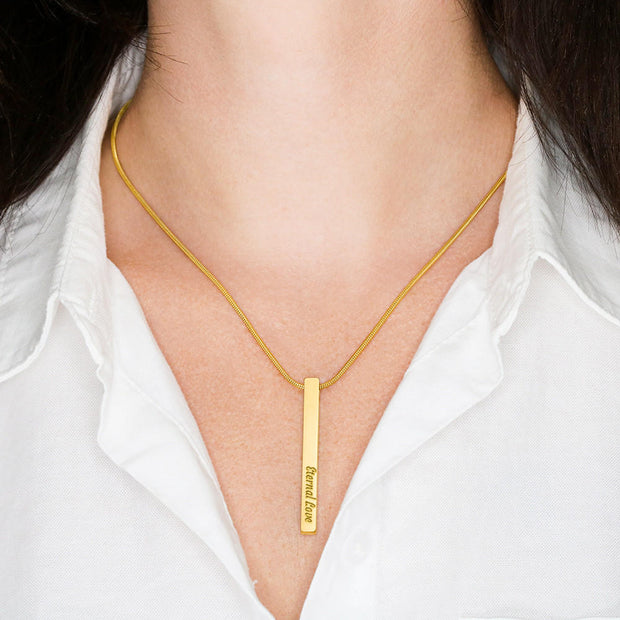 Modern, elegant, and bold. Our PERSONALIZED (engrave your own message) bar stick necklace is the perfect gift to surprise your love ones. - aybendito