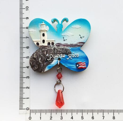 Puerto Rico Creative Decor Fridge Magnet Souvenir Phoenix Flower Frog Flag Pendant Hook Resin Craft Cute Magnets - aybendito
