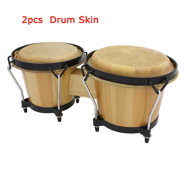 2pcs Buffalo Drum Skin Leather Drum Bongo Drum 29CM 31CM Diameter Drum Percussion Instruments - aybendito