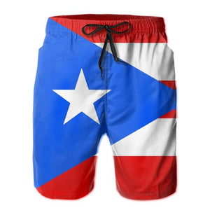 Causal Breathable Quick Dry Humor Graphic R333 Loose Puerto Rico Male Shorts - aybendito