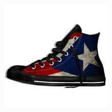 Men's Casual Shoes Unisex Design Puerto Rico Flag 3D Painted Canvas High Top Sneakers Outdoor Shoes for Skateboarding Sport - aybendito