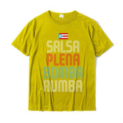 Puerto Rico Flag Music Tee Salsa Plena Bomba Rumba T-Shirt Cotton Printed On Tops T Shirt On Sale Men Top T-Shirts Fitness Tight - aybendito