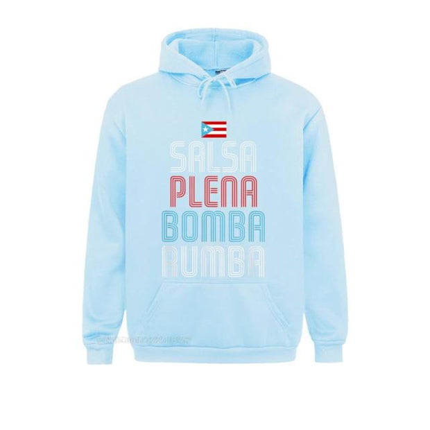 Puerto Rico Flag Music Tee Salsa Plena Bomba Rumba Youthful Hoodies For Men Mother Day Sweatshirts Printed Hoods Faddish - aybendito