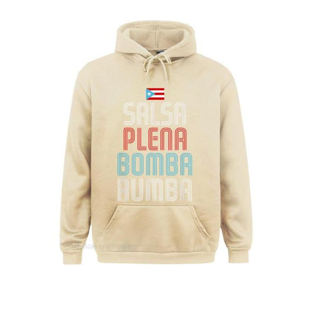 Puerto Rico Flag Music Tee Salsa Plena Bomba Rumba Youthful Hoodies For Men Mother Day Sweatshirts Printed Hoods Faddish - aybendito