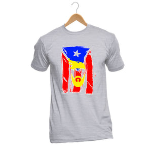 Men's Fashion T-Shirt Basic Style Hip-Hop O-T-Shirt Customized Gray Puerto Rico Baseballer Classic Team Flag Footballe Tee Shirt - aybendito