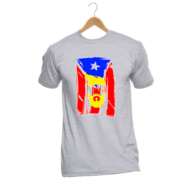 Men's Fashion T-Shirt Basic Style Hip-Hop O-T-Shirt Customized Gray Puerto Rico Baseballer Classic Team Flag Footballe Tee Shirt - aybendito