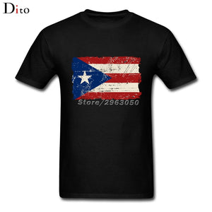 Vintage Puerto Rico Flag Shirt For Men 2017 Custom Short Sleeve Plus Size Group  Camiseta - aybendito