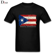 Vintage Puerto Rico Flag Shirt For Men 2017 Custom Short Sleeve Plus Size Group  Camiseta - aybendito
