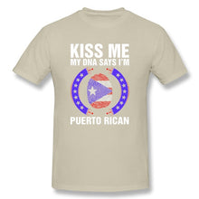 Kiss Me My DNA Says I Am Puerto Rican T Shirt Fingerprint Flag Man Summer Tees Adult Tops Popular Guys Tee Shirt Puerto Rico - aybendito