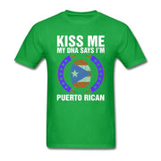 Kiss Me My DNA Says I Am Puerto Rican T Shirt Fingerprint Flag Man Summer Tees Adult Tops Popular Guys Tee Shirt Puerto Rico - aybendito