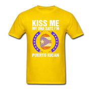 Kiss Me My DNA Says I Am Puerto Rican T Shirt Fingerprint Flag Man Summer Tees Adult Tops Popular Guys Tee Shirt Puerto Rico - aybendito