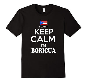 Men's Puerto Rico Keep Calm Boricua tshirt Puerto Rican Camiseta Black Fashion Men T Shirts - aybendito