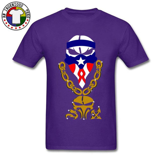 New Cool T-Shirts On Sale PP Punishment Skull Mask Puerto Rico Cotton - aybendito